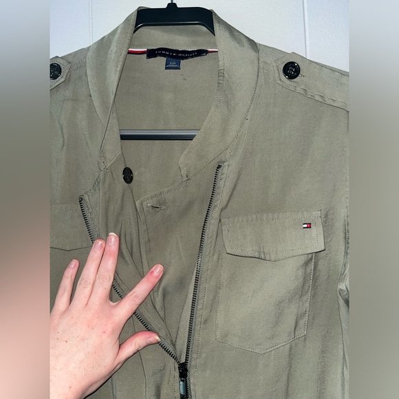 Tommy Hilfiger Olive Green Military Style Jacket - Picture 2 of 4